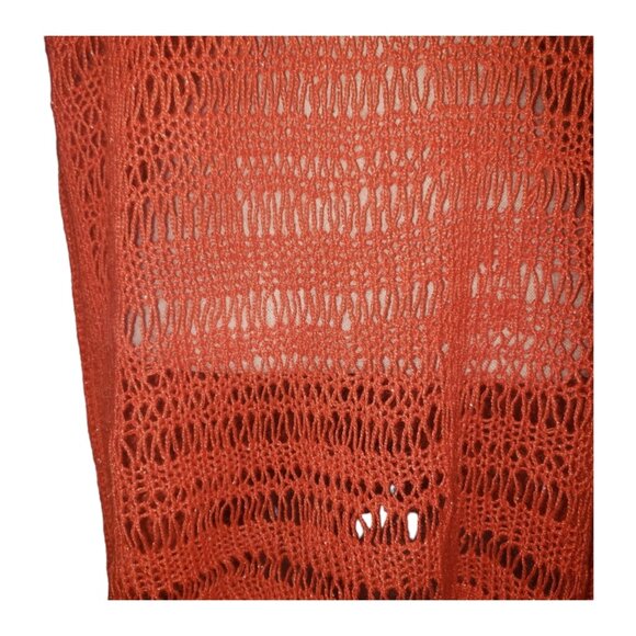 CT1610 LAFAYETTE 148 Bright Orange Crew Neck Knit Sleeveless Sweater M - Picture 4 of 8